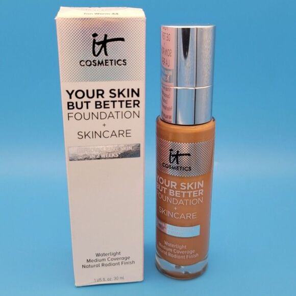 NIB it Cosmetics Your Skin But Better Foundation + Skincare Tan Warm 44 - New - Picture 1 of 8
